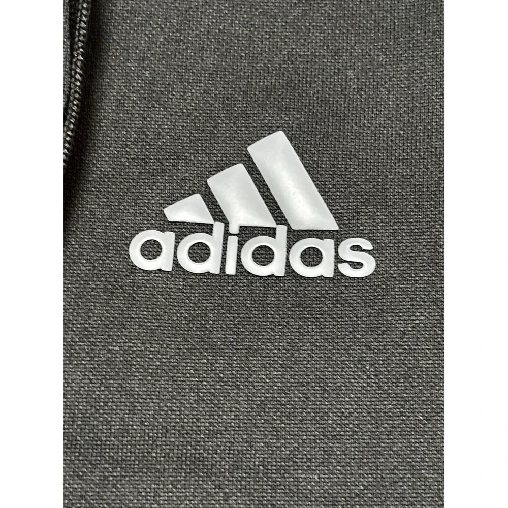 Adidas ClimaWarm Full Zip Hoodie Jacket Men's Medium Black Gray Fleece Athletic